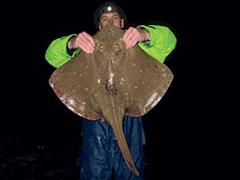 Рыбалка во всем мире: в Ньюпорте пойман белый ромбовый скат весом 6,8 кг.