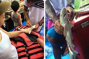 В Интернет поднялась волна негодования из-за фотографий с живой акулой